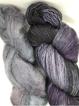 RAKLA garn, Alpakke, Halo Bundle, Merino, Kid Mohair - farve Meteor