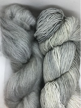 RAKLA garn, Alpakke, Halo Bundle, Merino, Kid Mohair - farve Smoke